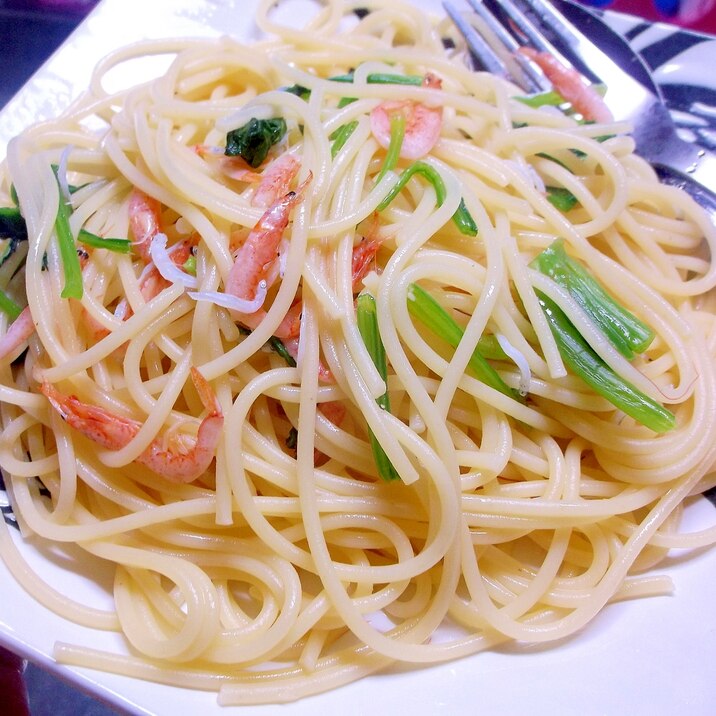 桜えびとシラスとほうれん草のパスタ レシピ 作り方 By ぷーこ6471 楽天レシピ